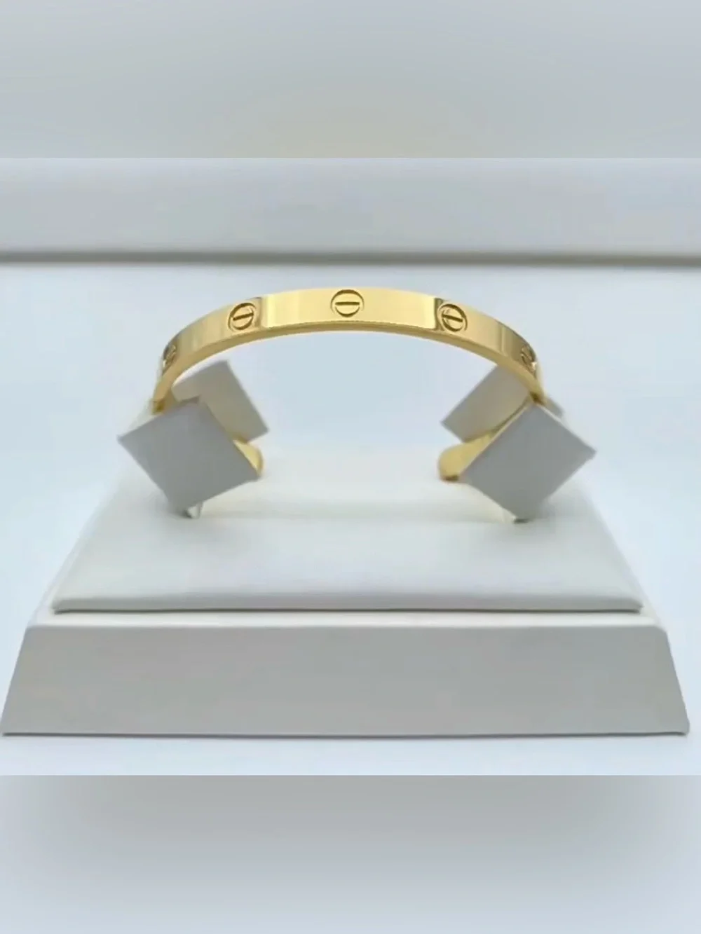 Gold Screw Motif Women's Cuff Bracelet